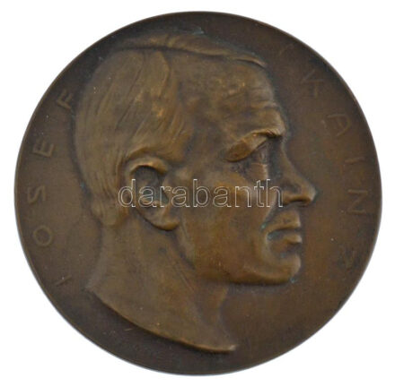 Ausztria 1910. 'IOSEF KAINZ / 20. SEPT. 1910' bronz emlékérem. Szign.: Hofner (60mm) T:1-,2 kis ph. Austria 1910. 'IOSEF KAINZ / 20. SEPT. 1910' bronze commemorative medallion. Sign.: Hofner (60mm) C:AU,XF small edge error