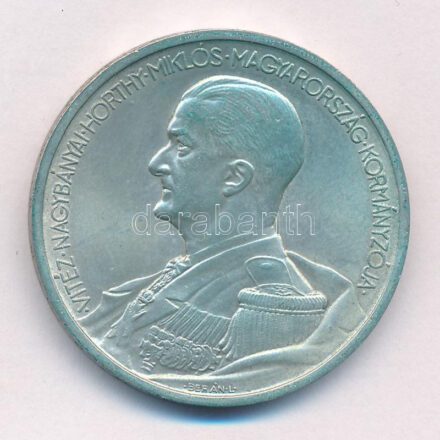 1939. 5P Ag 'Horthy balra' T:1- patina Adamo P8.2