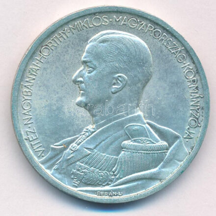 1939. 5P Ag 'Horthy balra' T:1- patina Adamo P8.2