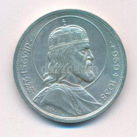 1938. 5P Ag 'Szent István' T:1- patina Adamo P8.1