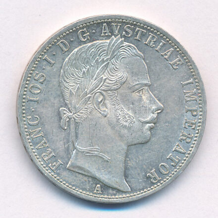 Ausztria 1860A 1Fl Ag 'Ferenc József' T:1- Austria 1860A 1 Florin Ag 'Franz Joseph' C:AU Krause KM#2219