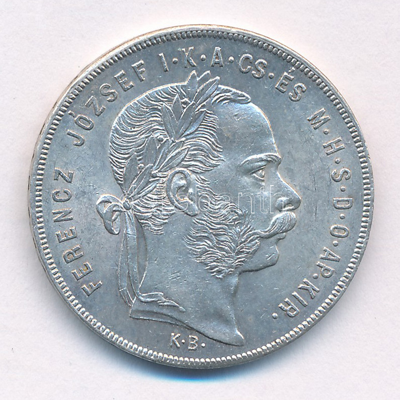 1879KB 1Ft Ag 'Ferenc József / Középcímer' T:1- Adamo M15