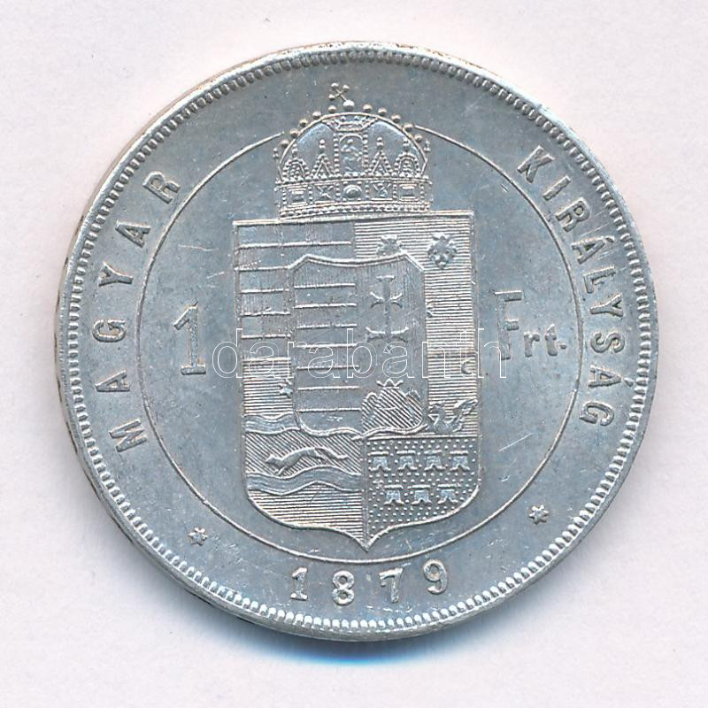 1879KB 1Ft Ag 'Ferenc József / Középcímer' T:1- Adamo M15 - Image 2