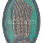 ~1953. 'Ezüstkalászos Gazda' festett, ezüstözött, rátétes bronz jelvény (25x15mm) T:2,2-