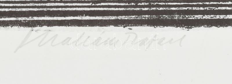 Ábrahám Rafael (1929-2014): Hajózás (Navigation) Litográfia, papír, jelzett, művészpéldány E.A. jelzéssel. Hátoldalán autográf felirattal. Paszpartuzás nyomaival a felső sarkokban. 35x40 cm. - Image 3