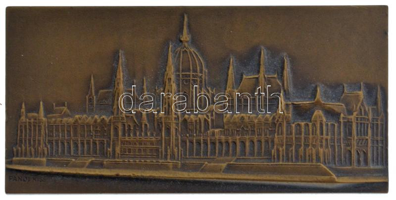 Pándi Kiss János (1905-1981) DN 'Parlament' bronz plakett, egyoldalas változat, felirat nélkül (49,5x100mm) T:1- ph