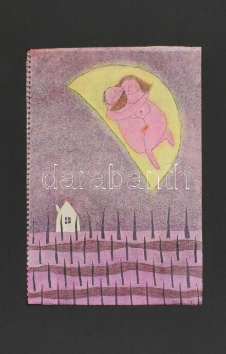 Stuiber Zsuzsa (1944-1999): Ironikus erotika. Nyomat, papír, jelzett, paszpartuban, 28,5×19 cm
