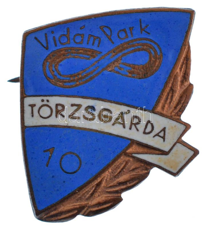 ~1970-1980. 'Vidámpark Törzsgárda' zománcozott kitüntető jelvény 10 év után (23x20mm) T:1-