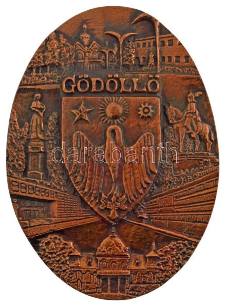 1976 'Gödöllő' egyoldalas bronzírozott alumínium plakett (170x125mm) T:2