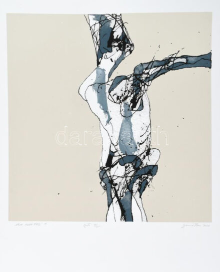 Damó István (1951-): 'Nem adom fel' III., 2022. Szitanyomat, papír, jelzett. 9/25 számozással. 46×45 cm