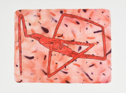 Kalmár István (1949-): Cím nélkül. Litográfia, papír, jelzés nélkül. 37,5×48 cm