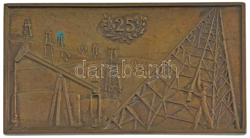 1962. 'Barátság Nemzetközi Kőolajvezeték 1962' kétoldalas bronz plakett (78x136mm) T:1- patina - Image 2