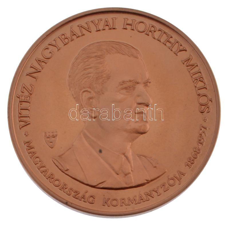 Bozó Gyula (1913-2004) 1993. 'Vitéz Nagybányai Horthy Miklós újratemetése Kenderesen' Cu emlékérem (42mm) T:PP kis patina