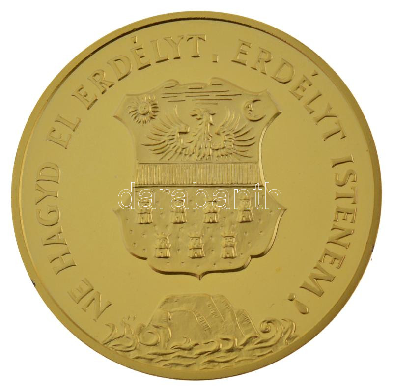 1989. 'Temesvár 1514,1989 / Ne hagyd el Erdélyt, Erdélyt Istenem!' aranyozott fém emlékérem (42,5mm) T:PP kis ph