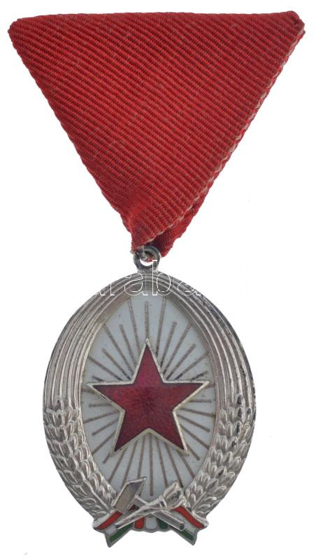 1964. 'A Munka Érdemrend' ezüstözött fokozata, zománcozott, ezüstözött bronz kitüntetés mellszalagon T:1- patina NMK 600.