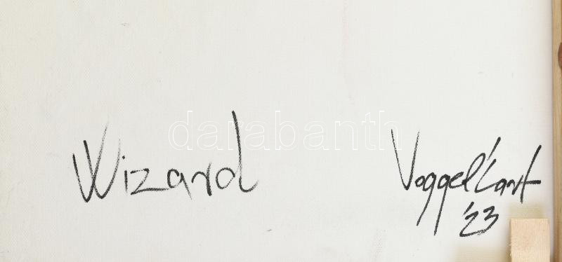 Vogel Ádám (1986-): Wizard. Akril, vegyes technika, vászon. Jelzett a hátoldalán. 50x40 cm - Image 2