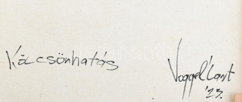 Vogel Ádám (1986-): Kölcsönhatás. Akril, vászon. Jelzett a hátoldalán. 70x50 cm - Image 2