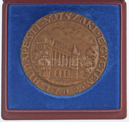Kákonyi István (1917-1993) DN 'Budapesti Műszaki Egyetem 1782' kétoldalas bronz emlékérem tokban (72mm) T:1-