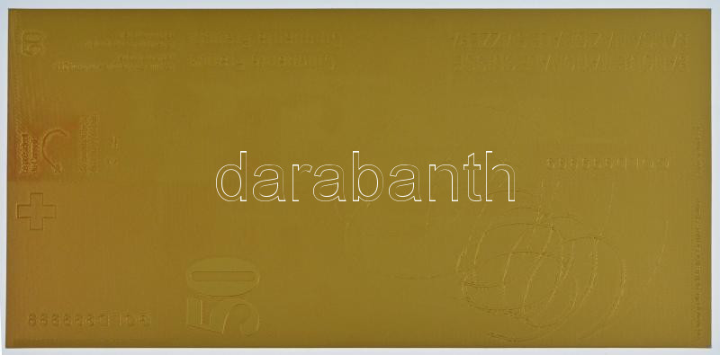 Svájc DN 50Fr aranyozott bankjegy replika T:I Switzerland 50 Francs gilt banknote replica C:UNC
