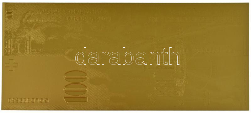 Svájc DN 100Fr aranyozott bankjegy replika T:I Switzerland 100 Francs gilt banknote replica C:UNC - Image 2