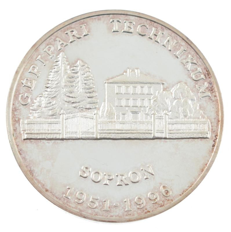1996. 'Gépipari Technikum Sopron / Kempelen Farkas' ezüstözött bronz emlékérem tokban (42,5mm) T:1- (eredetileg PP) - Image 2