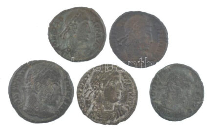 Római Birodalom 5db-os bronz érmetétel a III-IV. századból T:2-,3 Roman Empire 5pcs bronze coin lot from the 3rd-4th century C:VF,F