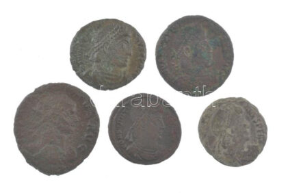 Római Birodalom 5db-os bronz érmetétel a III-IV. századból T:2-,3 Roman Empire 5pcs bronze coin lot from the 3rd-4th century C:VF,F