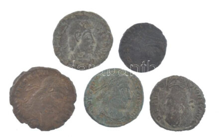 Római Birodalom 5db-os bronz érmetétel a III-IV. századból T:2-,3 Roman Empire 5pcs bronze coin lot from the 3rd-4th century C:VF,F