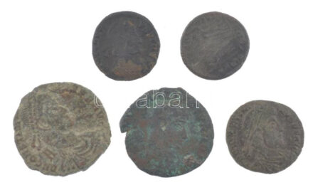 Római Birodalom 5db-os bronz érmetétel a III-IV. századból T:2-,3 Roman Empire 5pcs bronze coin lot from the 3rd-4th century C:VF,F
