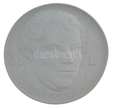 NDK 1983. 'Martin Luther' kétoldalas Meissen porcelán emlékérem (100mm) T:1- GDR 1983. 'MartinLuther' two-sided Meissen porcelain commemorative medallion (100mm) C:AU