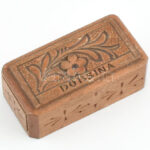 Dobsina mini dominó, hiányos, faragott fa, kopott, 3x6x2 cm - Image 2
