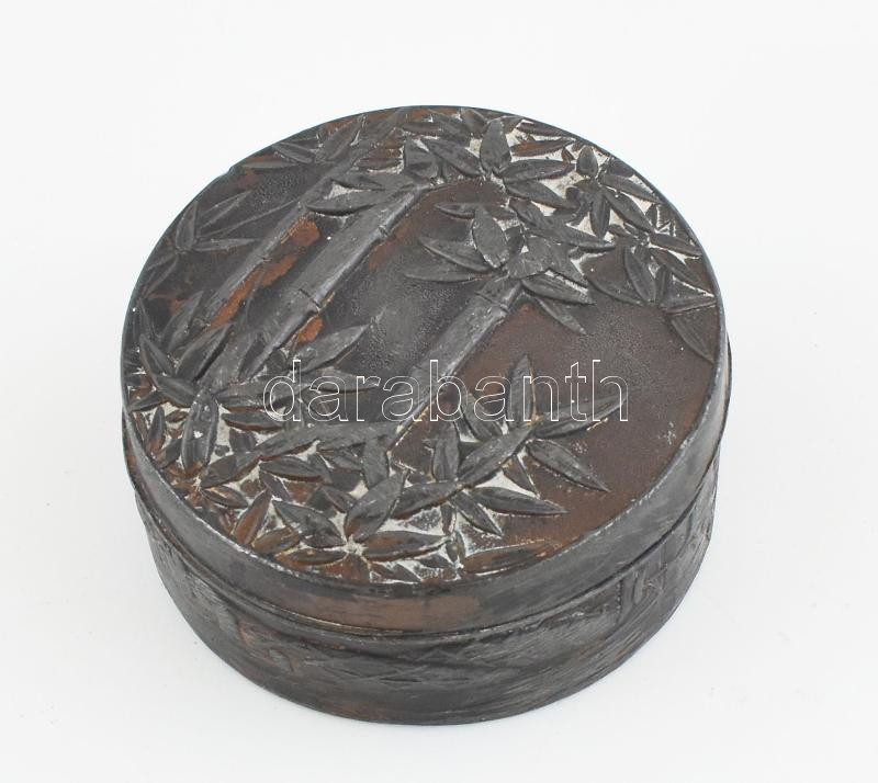 Keleti ón dobozka, kopott, d: 5,5 cm