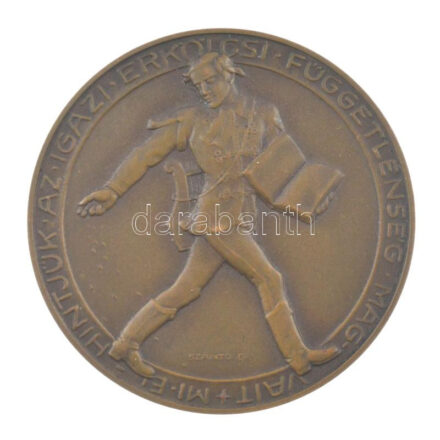 Szántó Gergely (1886-1962) 1932. 'Budapest Székesfőváros Népművelésének Emlékére / Mi elhintjük az igazi erkölcsi függetlenség magvait' kétoldalas bronz emlékérem (70mm) T:1-,2 TP. 2647