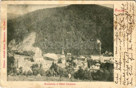1900 Sinaia, Monastirea si Hotel Caraiman. Adolph Maier (fl)