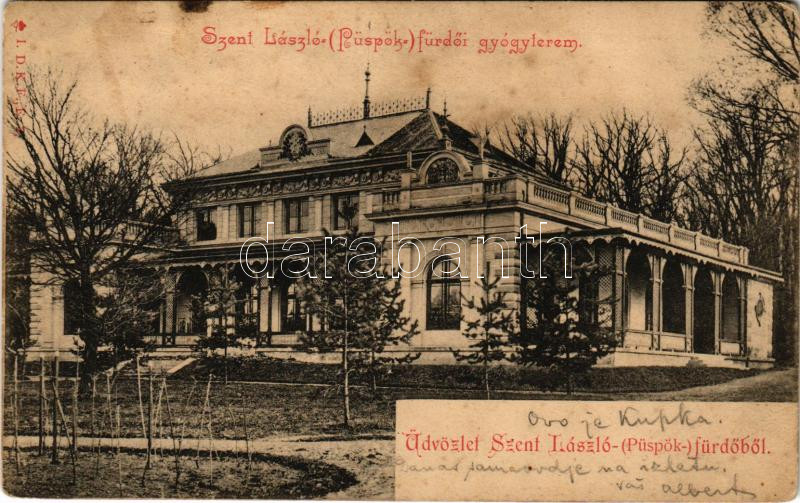 1900 Püspökfürdő, Szentlászlófürdő, Baile 1 Mai (Nagyvárad, Oradea); gyógyterem / spa (EK)