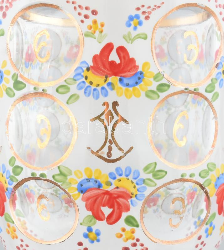 Biedermeier talpas üveg pohár, korának megfelelő kopásokkal, m: 19,5 cm - Image 2