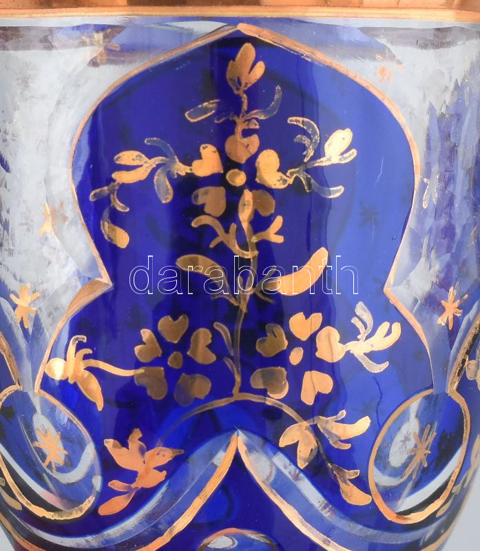 Biedermeier talpas üveg pohár, korának megfelelő kopásokkal, m: 16,5 cm - Image 2