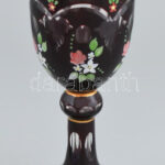 Biedermeier talpas üveg pohár, korának megfelelő kopásokkal, m: 18 cm