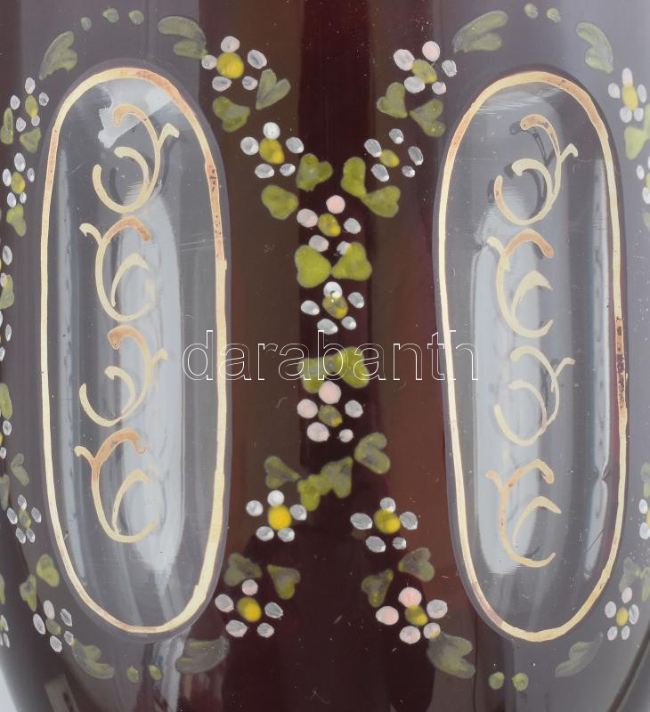 Biedermeier talpas üveg pohár, korának megfelelő kopásokkal, m: 16 cm - Image 2