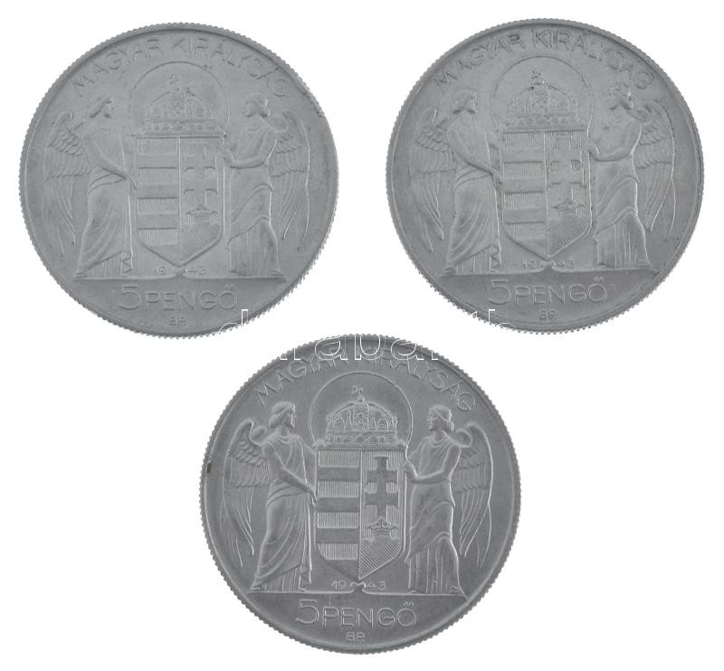 1943. 5P Al 'Horthy Miklós születésének 75. évfordulójára' (3x) T:2 kis ph. Adamo P8.3 - Image 2