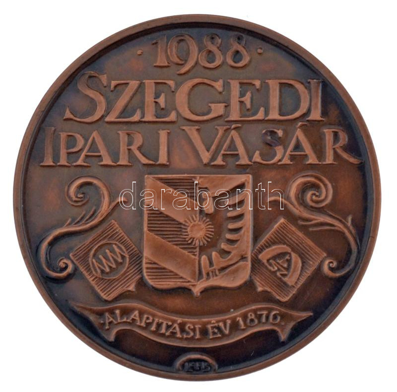 1988. 'Szegedi Ipari Vásár 1988' kétoldalas bronz emlékérem (42mm) T:1- - Image 2
