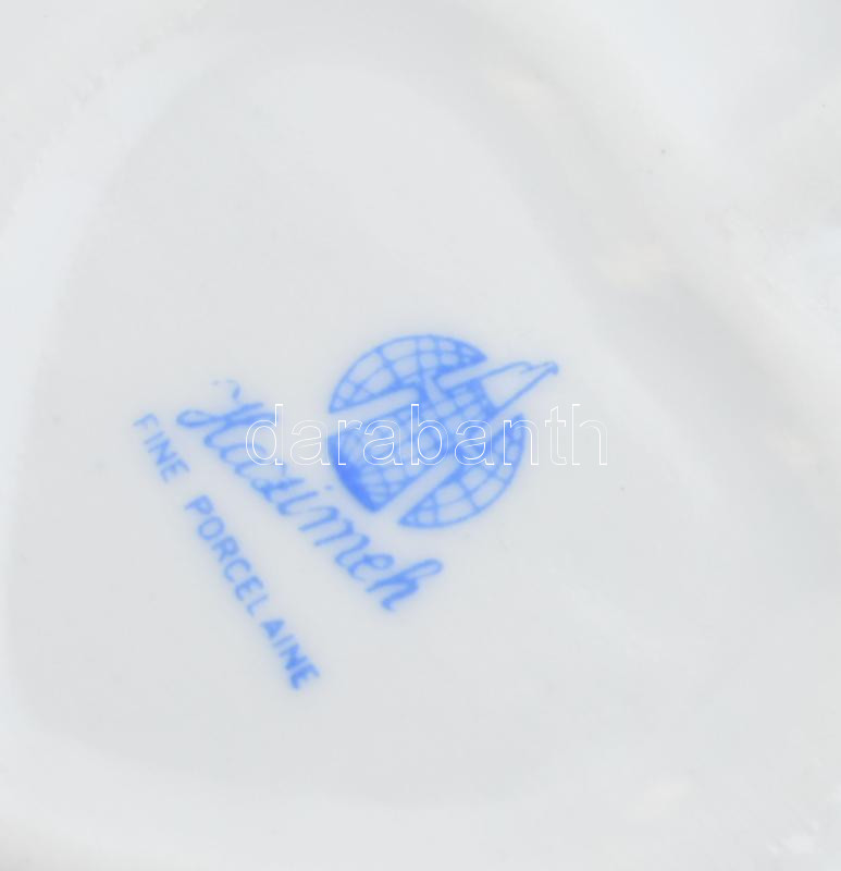Hazimeh virágmintás porcelán csésze, 4 db + 4 db csészealj, matricás, jelzett, kis kopásnyomokkal - Image 4