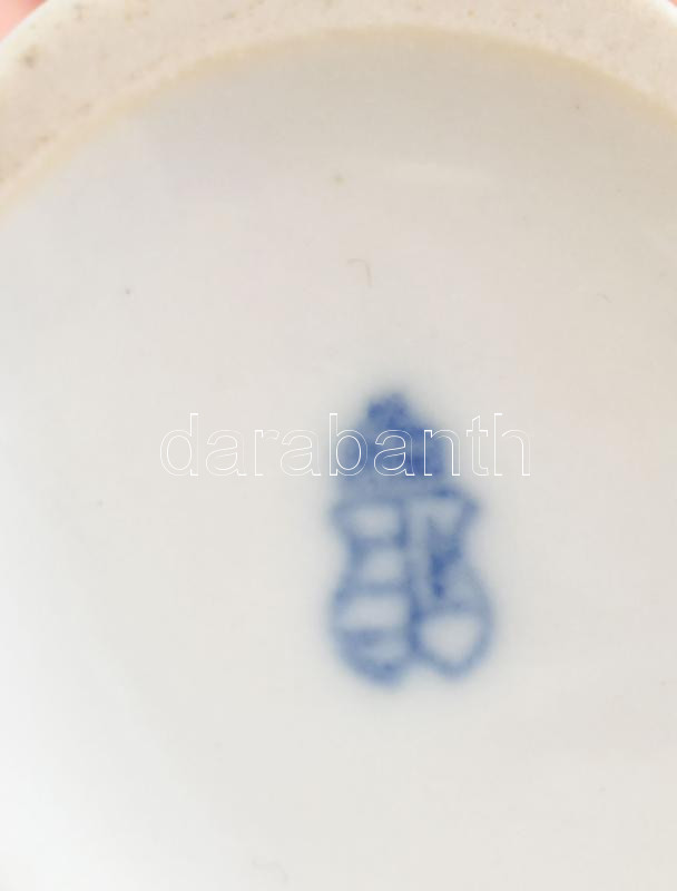 Óherendi zöld Apponyi mintás vázácska, jelzett, kis kopással, m: 6,5 cm - Image 2