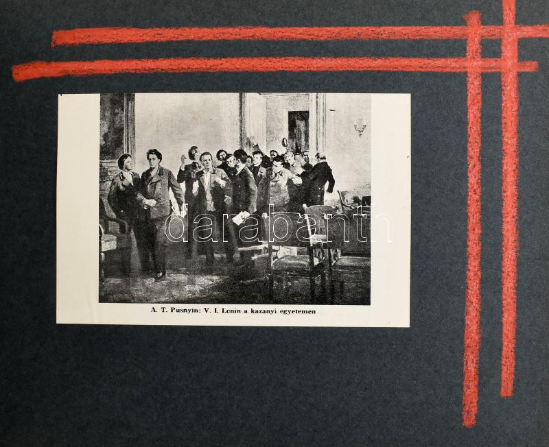 'Lenin az élőknél élőbb ma is, Tudásunk ő - fegyver és erő', kivágásokból összeállított album, 32,5x23 cm - Image 2