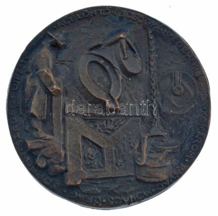 1978. 'Öntödei Vállalat - 15 éves - 1978 / Acélöntő és Csőgyár - Eger, Kisvárda, Komárom, KÖVAC, Mohács, ÖFAC, Sopron, Szeged, Újpest' kétoldalas bronz emlékérem (75mm) T:2 patina