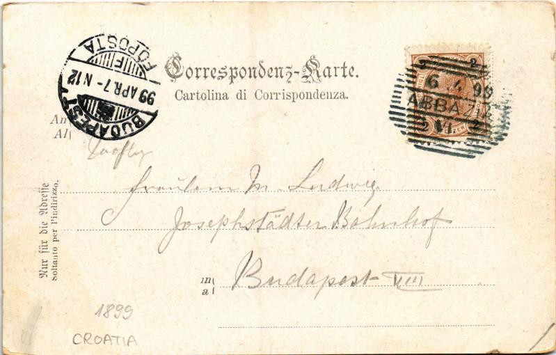 1899 (Vorläufer) Ika, Ica (Abbazia, Opatija); (kis szakadás / small tear) - Image 2