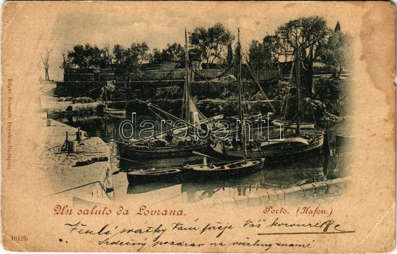 1898 (Vorläufer) Lovran, Lovrana; Porto / Hafen / kikötő / port (b)