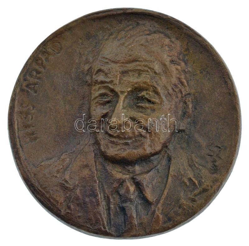 M. Szűcs Ilona (1925-2010) DN 'Kiss Árpád' egyoldalas bronz emlékérem (70mm) T:2