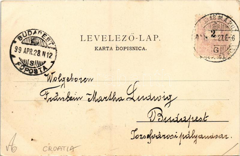 1899 (Vorläufer) Zagreb, Zágráb; Palais Buratti, Zrinjevac (EK) - Image 2