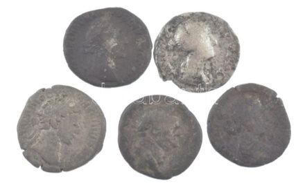 Római Birodalom 5db-os Ag Denár érmetétel a II-III. századból T:3,2- Roman Empire 5pcs Ag Denarius coin lot from the 2nd-3rd century C:F,VG